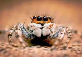 mejor macro Disparo de saltando araña, araña, saltando araña fotografía foto