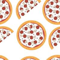 Delicous paparoni pizza seamless pattern, good for food wrapping or wallpaper vector