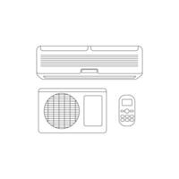 AC Icon.Air Conditioner line icon, outline vector sign, linear pictogram isolated on white.