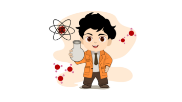 scientist man lifting atom molecule, Boy in science set or man scientist in laboratory tiny person collection, child chemist in lab goggles contemplating a molecular structure, Atom molecule,atom boy png