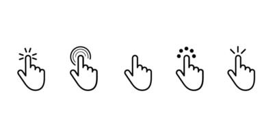 Clicker, Pointer Hand Line Icon. Editable Stroke. Pixel Perfect. For Mobile and Web vector