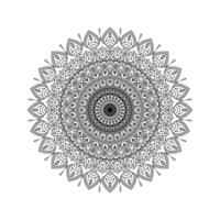 Monocohromatic Black And White Intricate Mandala Shape Isolated Transparent Vector Clipart