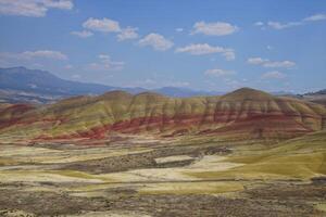 Striated red and brown paleosols in the Painted Hills photo