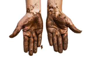 AI generated Dirty Hands Covered in Soil png