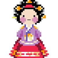 Hunbok cartoon icon in pixel style vector