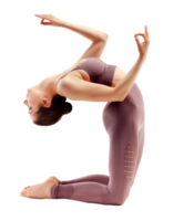 Sporty young woman doing yoga practice.Isolated png