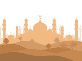 Islamic background template for greeting cards vector