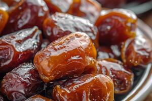 AI generated dried dates dipped in sugar syrup photo