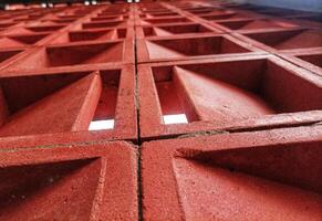 neatly arranged piles of concrete rosters, house wall decorations, interesting texture patterns for architectural design. photo