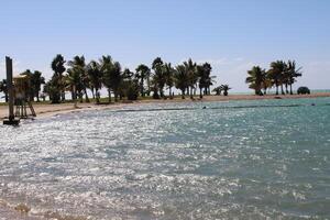 Beautiful daytime view of Royal Commission Beach in Yanbu, Saudi Arabia. photo