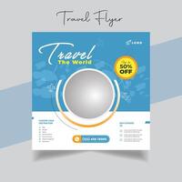 Tragvel the world Travel and tourism  post design vector