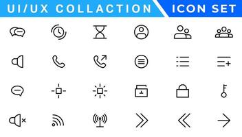 User Interface Icons Collection, Basic ui ux icon set. Set icon of user interface. Vector illustration. editable stroke