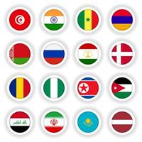 Large set of national flags 3D vector