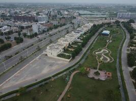 Top view. Areal view of city Lahore on 2023-07-17 photo