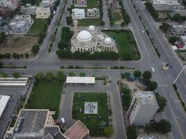 Top view. Areal view of city Lahore on 2023-07-17 photo