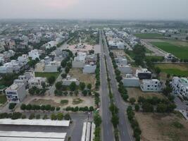 Top view. Areal view of city Lahore on 2023-07-17 photo