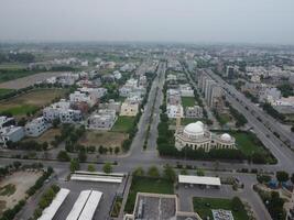 Top view. Areal view of city Lahore on 2023-07-17 photo