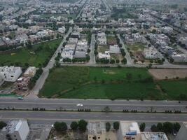 Top view. Areal view of city Lahore on 2023-07-17 photo