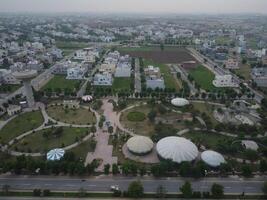 Top view. Areal view of city Lahore on 2023-07-17 photo