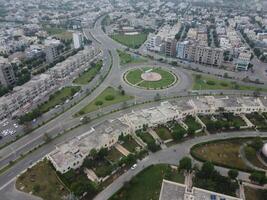 Top view. Areal view of city Lahore on 2023-07-17 photo