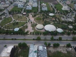 Top view. Areal view of city Lahore on 2023-07-17 photo