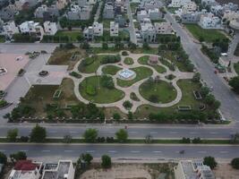 Top view. Areal view of city Lahore on 2023-07-17 photo