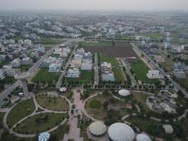 Top view. Areal view of city Lahore on 2023-07-17 photo