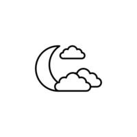 moon and cloud vector icon.cressentmoon sky night icon in trendy style isolated on white background. Website pictogram. Internet symbol for your web site design, logo, app, UI.