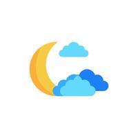 moon and cloud vector icon.cressentmoon sky night icon in trendy style isolated on white background. Website pictogram. Internet symbol for your web site design, logo, app, UI.