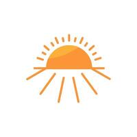 sunrise icon. Summer weather symbol,horizon logo illustration. Vector graphic isolated white background.