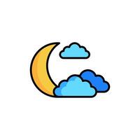 Luna y nube vector icono.cressentmoon cielo noche icono en de moda estilo aislado en blanco antecedentes. sitio web pictograma. Internet símbolo para tu web sitio diseño, logo, aplicación, ui