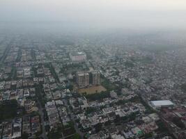 Top view. Areal view of city Lahore on 2023-07-17 photo