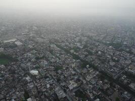 Drone view of capital city in Pakistan photo