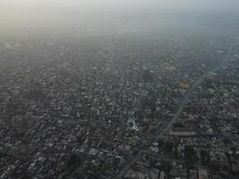 Top view. Areal view of city Lahore on 2023-07-17 photo