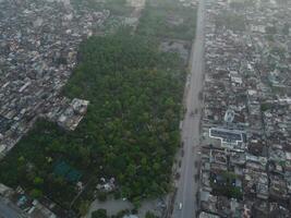 Top view. Areal view of city Lahore on 2023-07-17 photo