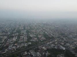 Top view. Areal view of city Lahore on 2023-07-17 photo