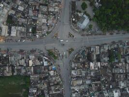 Drone view of capital city in Pakistan photo