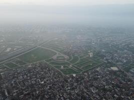 Drone view of capital city in Pakistan photo