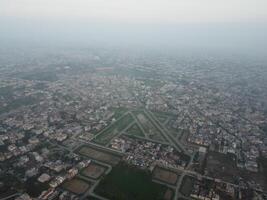 Drone view of capital city in Pakistan photo