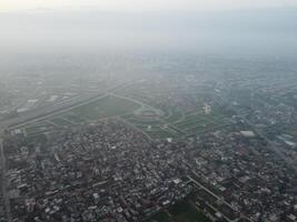 Top view. Areal view of city Lahore on 2023-07-17 photo