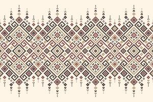 Fabric pattern features a geometric design with squares, triangles, and circles,seamless pattern, background. vector