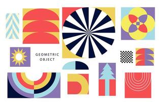 shape geometric element object with red ,violet,blue color vector