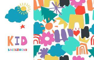 shape paper cut out background with colorful.illustration vector for horizontal kid design