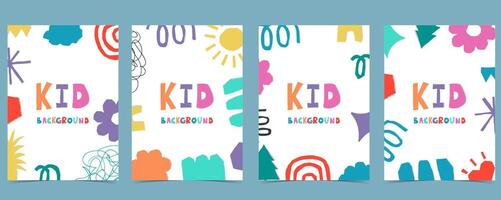 shape paper cut out background with colorful.illustration vector for a4 vertical kid design