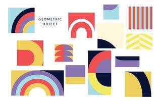 shape geometric element object with red ,violet,blue color vector