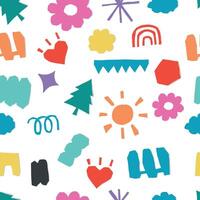 shape cut out paper seamless pattern.illustration vector for wrap,fabric,tile design