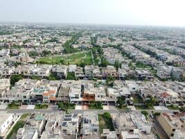 Drone view of capital city in Pakistan photo