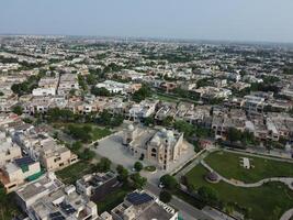 Drone view of capital city in Pakistan photo