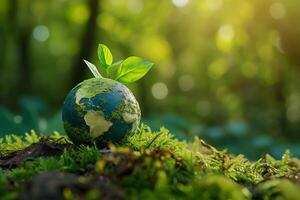 AI generated Ecofriendy Green Environment Day and Earth Day Concept photo