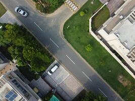 Drone view of capital city in Pakistan photo